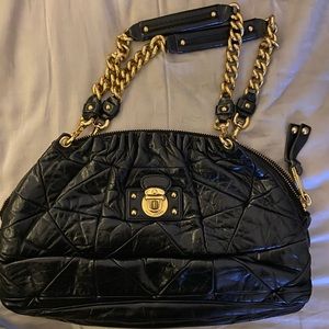 Marc Jacobs leather black quilted shoulder bag